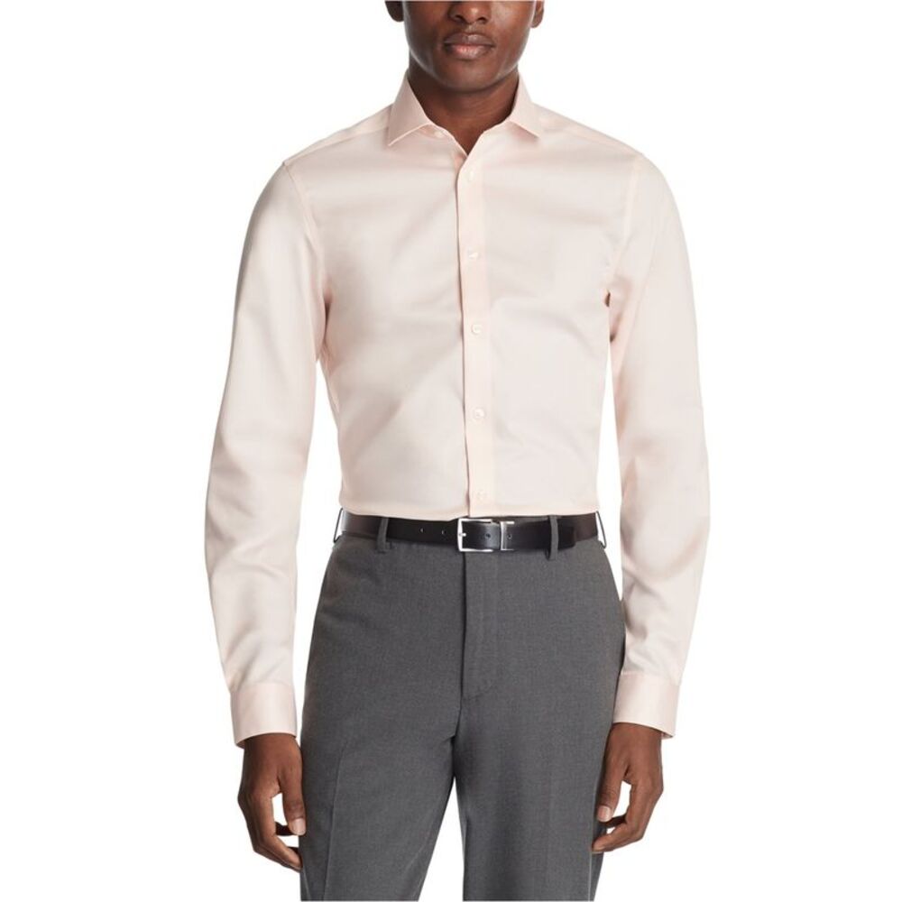 Calvin Klein Mens Steel + Button Down Dress Shirt, , 16 Neck, DM